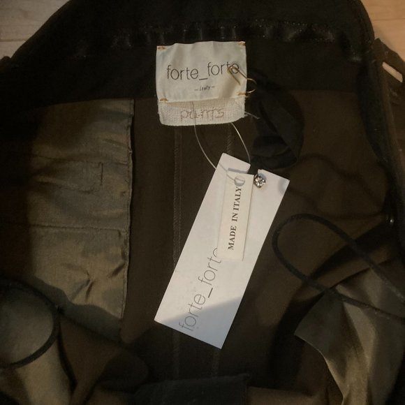 Forte Forte Wool Canvas Trouser Pant in Forest Brown Size III - Picture 3 of 4